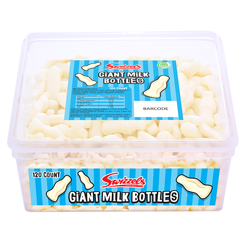 Swizzels Giant Milk Bottles 120ct Sweet Tub