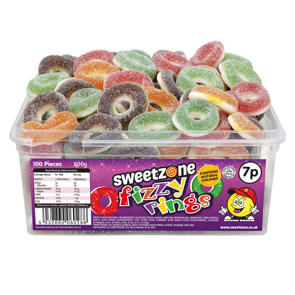 Sweetzone Fizzy Rings 800g