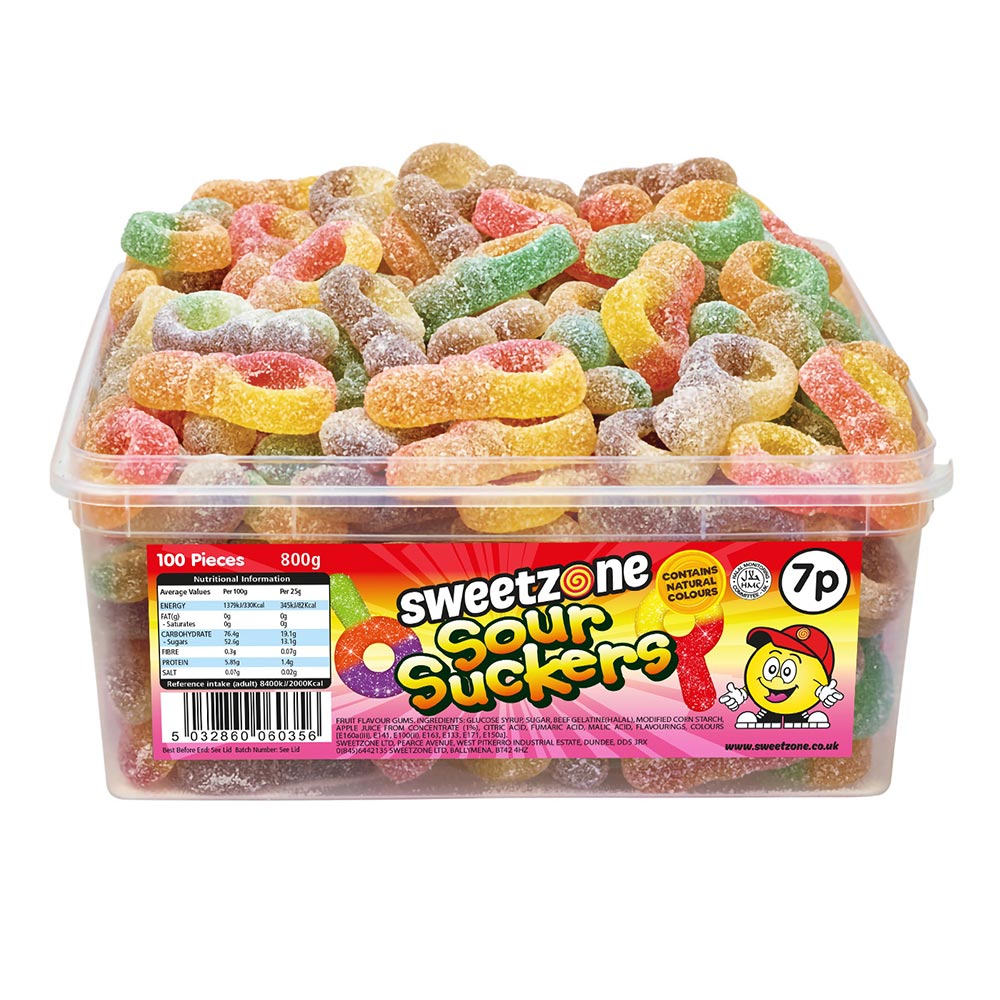 Sweetzone Sour Suckers 800g