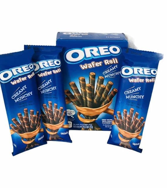 Oreo Chocolate Cream Filled Wafer Rolls 54g