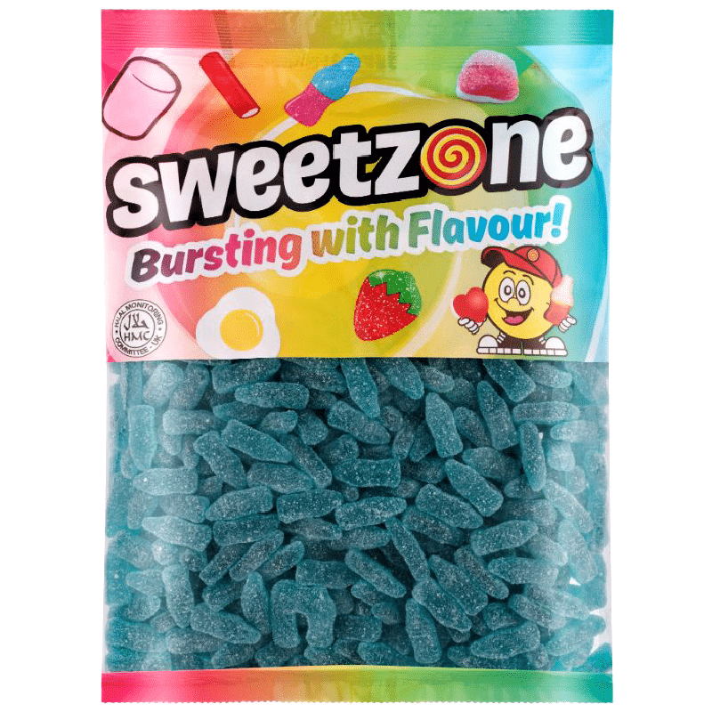 Sweetzone Mini Fizzy Blue Raspberry Bottles 1kg
