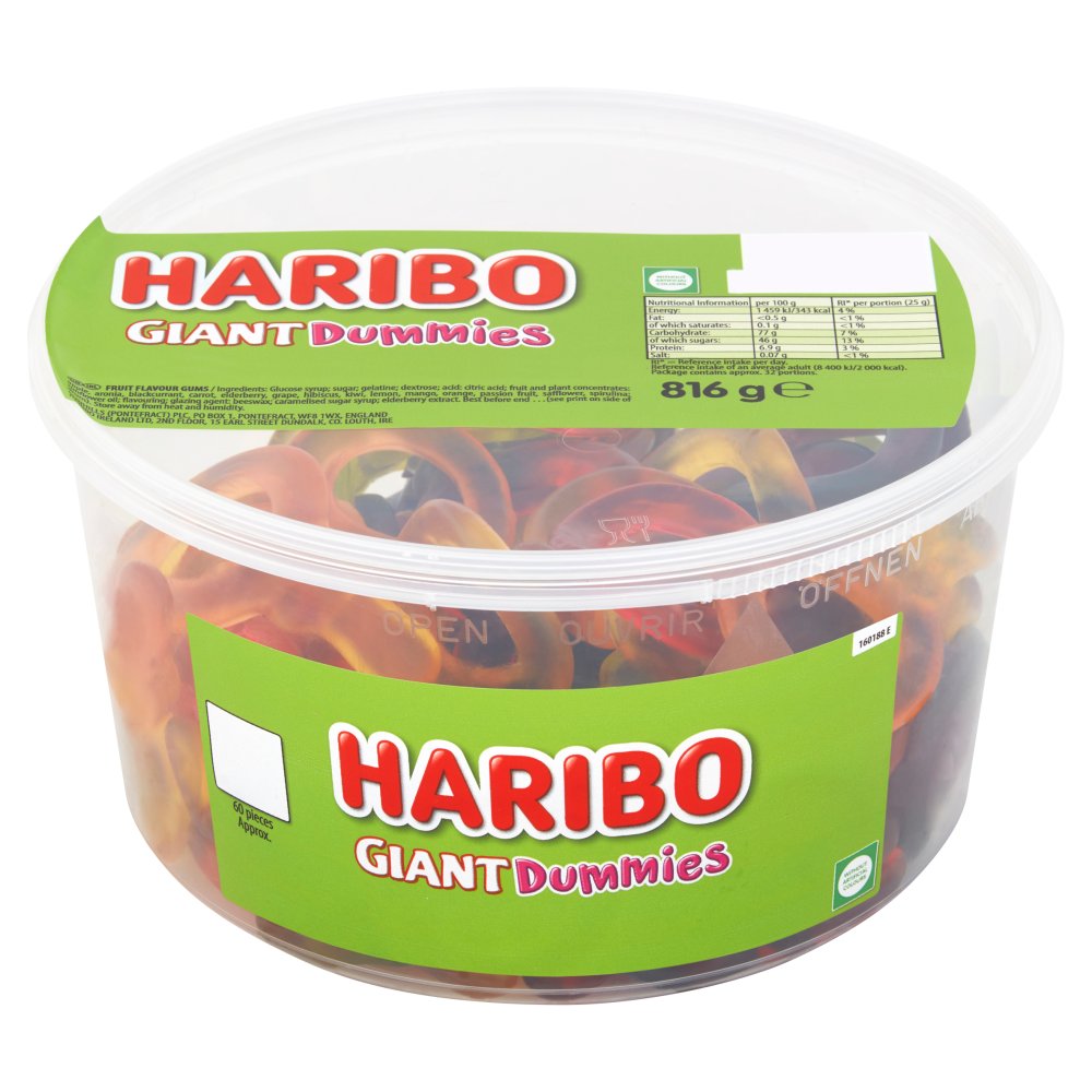 Haribo Giant Dummies 816g tubs