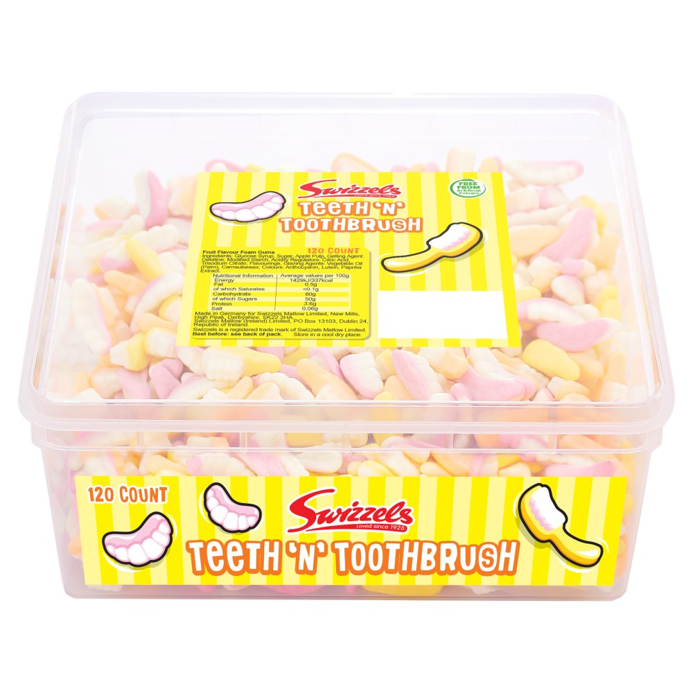 Swizzels Teeth 'n' Toothbrush 120ct Sweet Tub