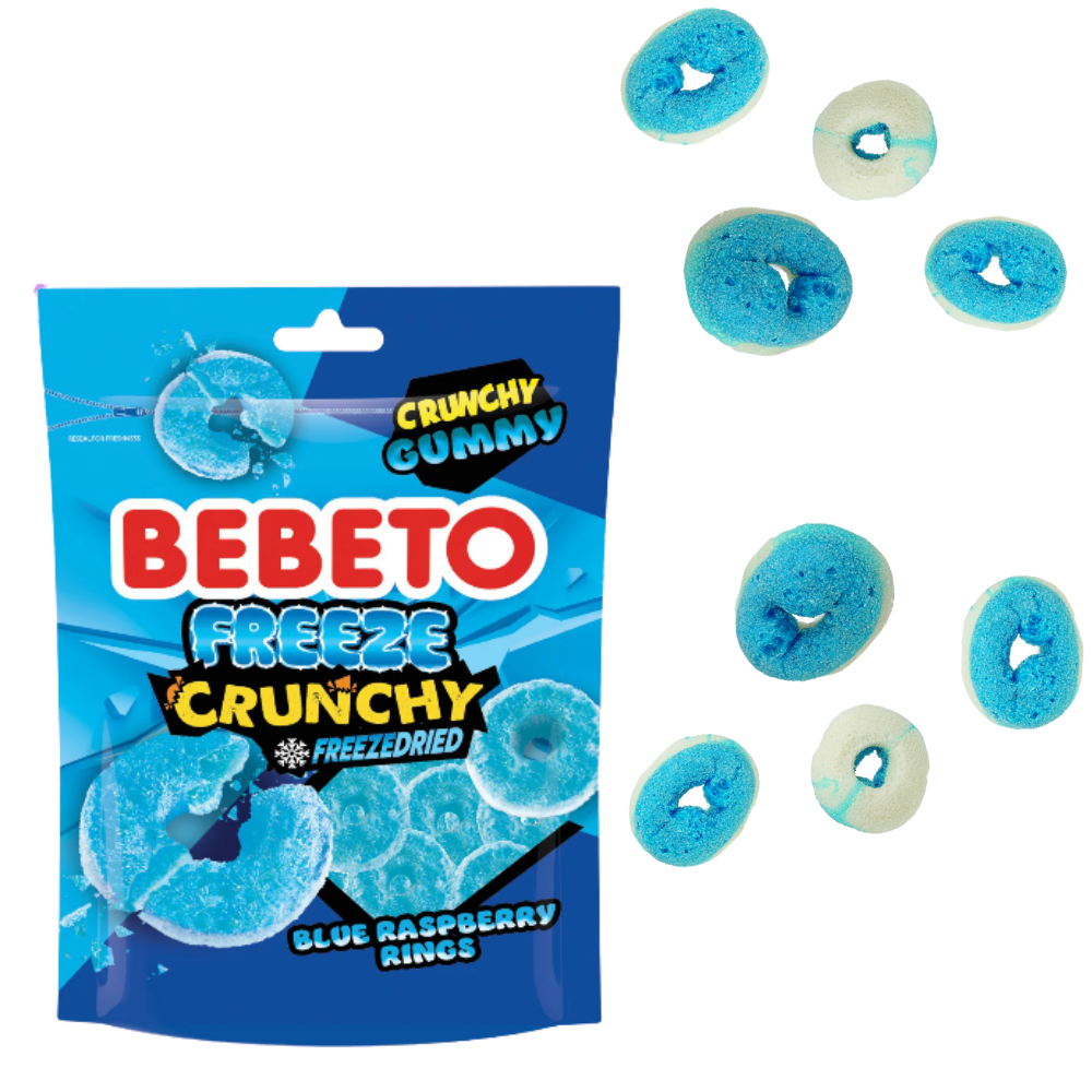 Bebeto Freeze Dried Blue Raspberry Rings 35g