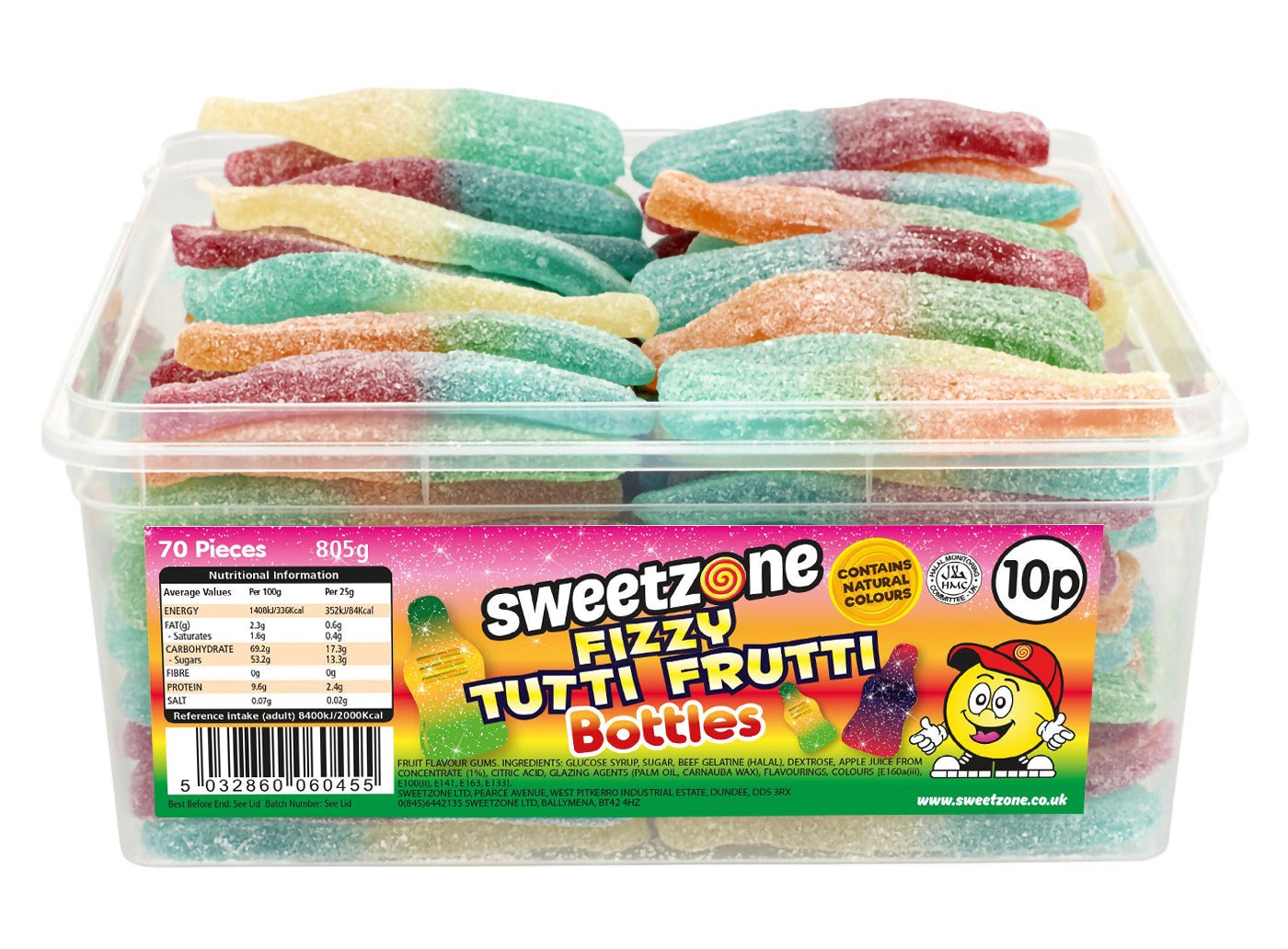 Sweetzone Fizzy Tutti Frutti Bottles 805g