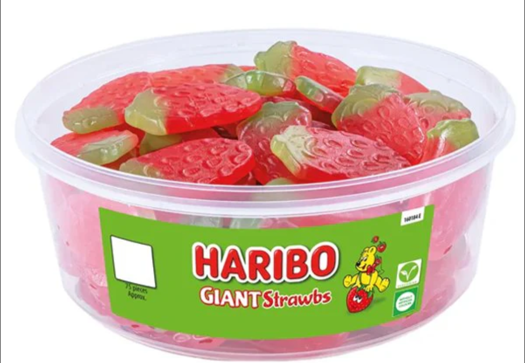 Haribo Giant Strawberries 825g tub