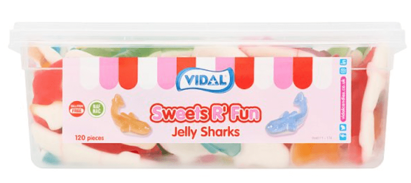Vidal Sweets R' Fun Jelly Sharks 120 Pieces 720g