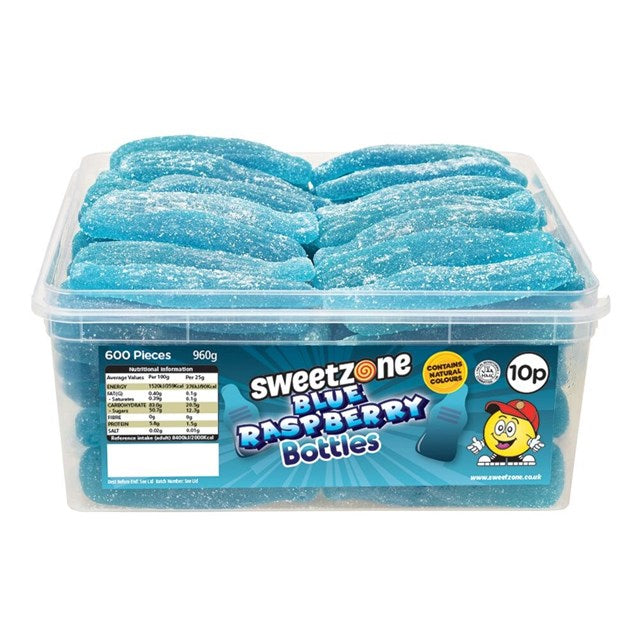 Sweetzone Giant Fizzy Blue Raspberry Bottles Tub 742g
