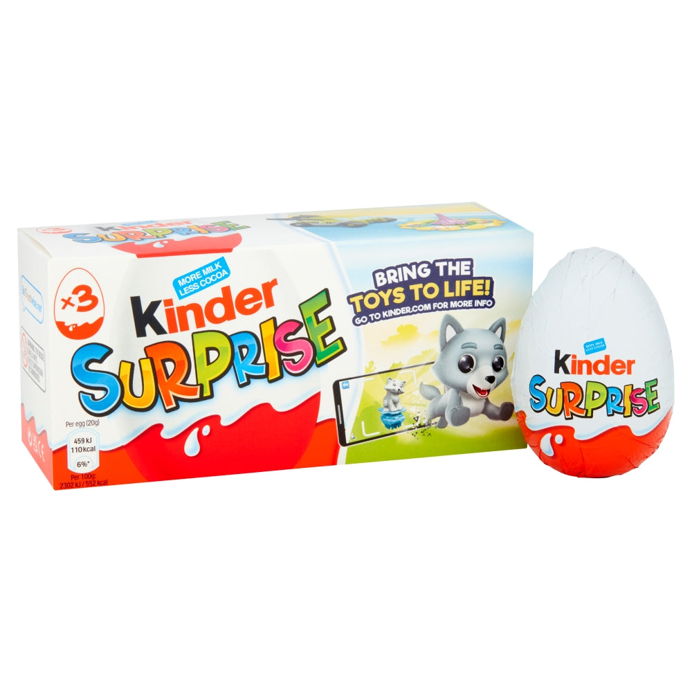 Kinder Surprise Milk Chocolate Eggs With Toy Multipack 63g