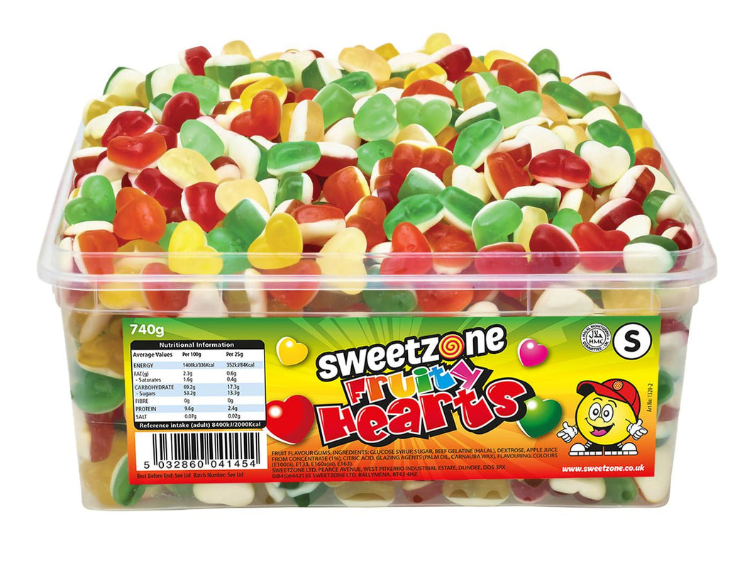 Sweetzone Fruity Hearts Tub 740g