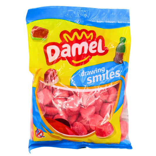 Damel Fizzy Strawberry Filled Hearts Bag 1kg