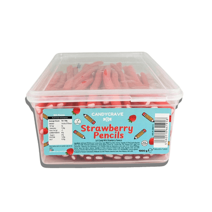 Candycrave Strawberry Pencils Tub 100 Count