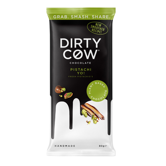 Dirty Cow Pistachi Yo! Plant Based Chocolate Bar 80g