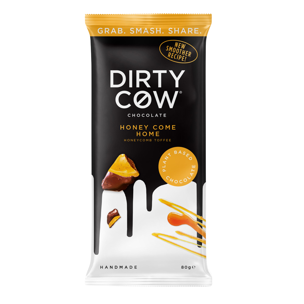 Dirty Cow Honey Come Home Plant Based Chocolate Bar 80g