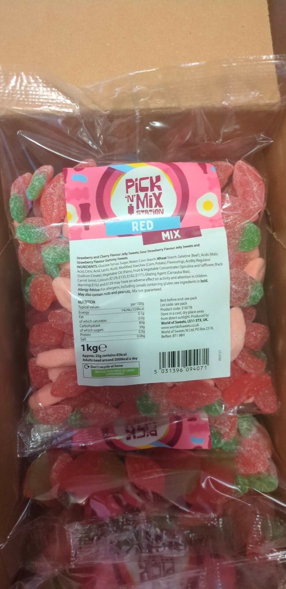 Pick n Mix Station Red Mix Bag 1kg