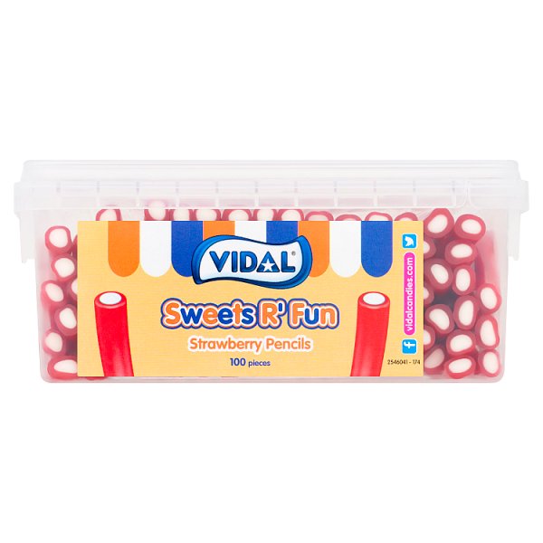 Vidal Sweets R' Fun Strawberry Pencils 100 Pieces 1.2kg – P & J Sweets