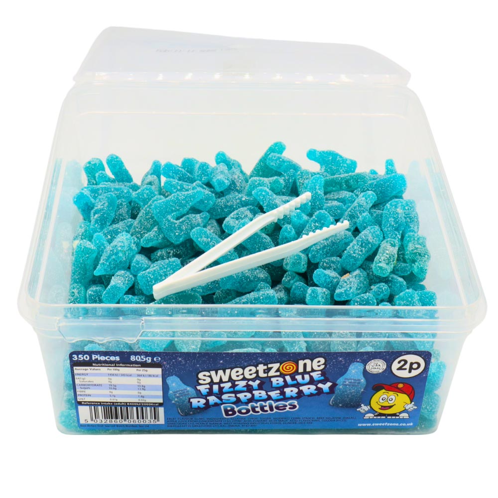 Sweetzone Fizzy Blue Raspberry Bottles 805g