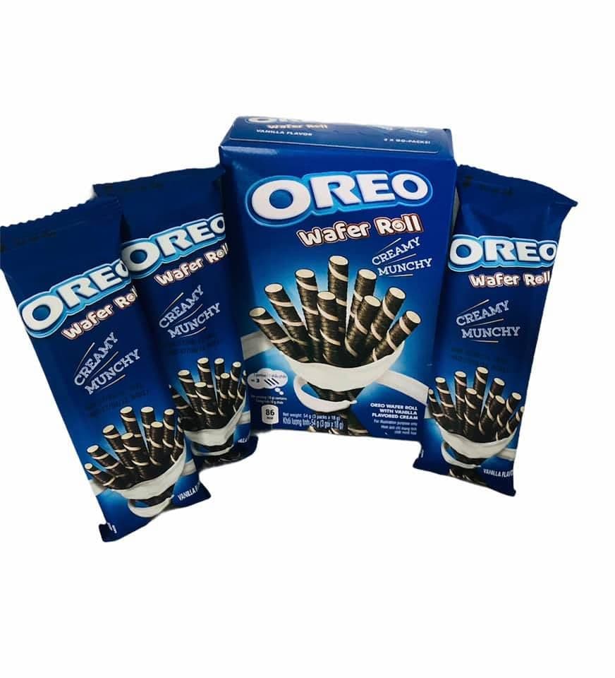Oreo Vanilla Cream Filled Wafer Rolls 54g