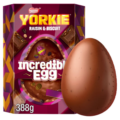Yorkie Raisin & Biscuit Chocolate Incredible Egg 388g