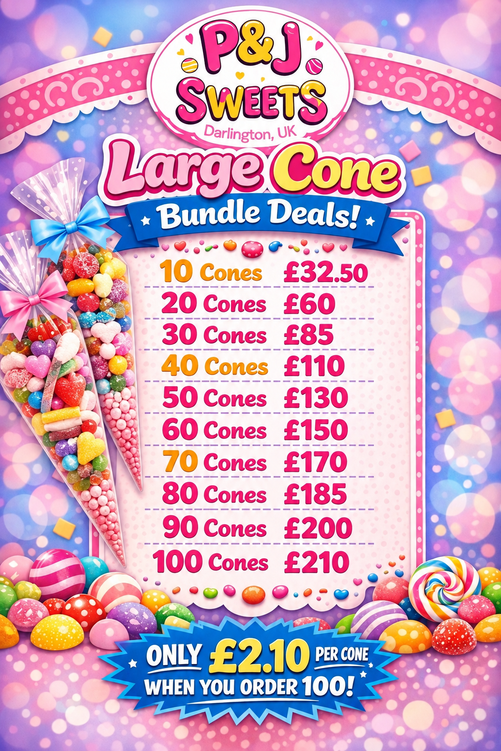 Large Sweet Cone Bundles