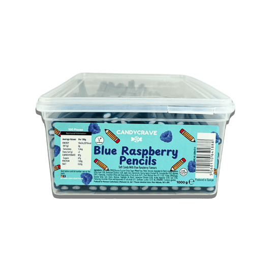 Candycrave Blue Raspberry Pencils Tub 100 Count