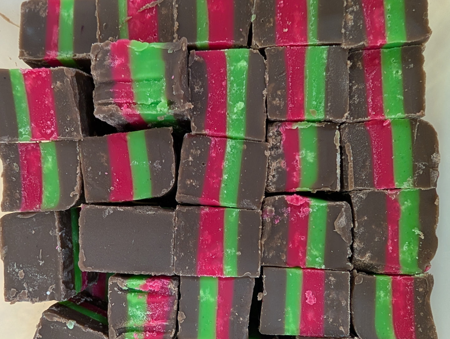 Chocolate Strawberry Pistachio Creme Fudge