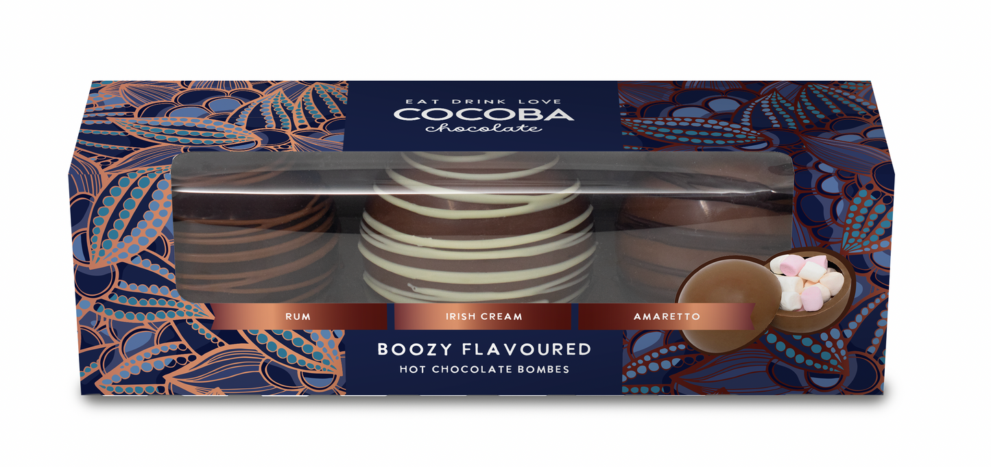 Cocoba Boozy Flavoured Hot Chocolate Bombes - Pack of 3