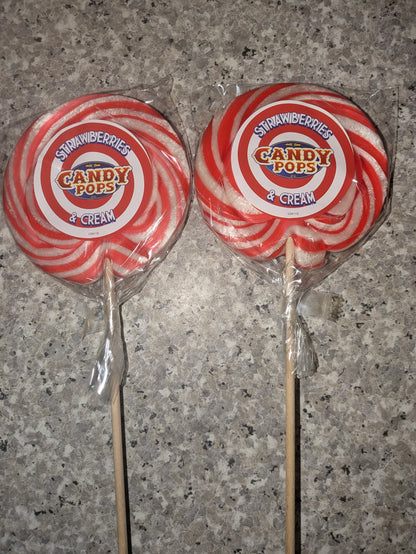 Strawberry and Cream Lollipop 75g
