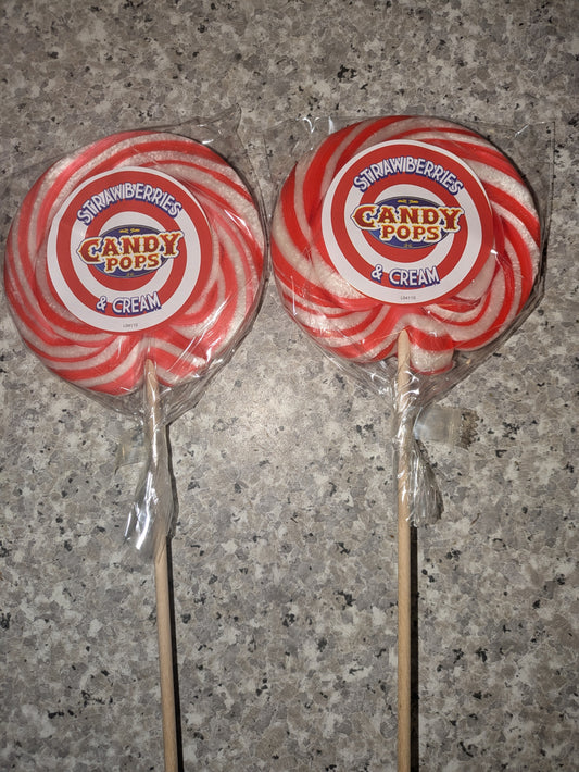 Strawberry and Cream Lollipop 75g