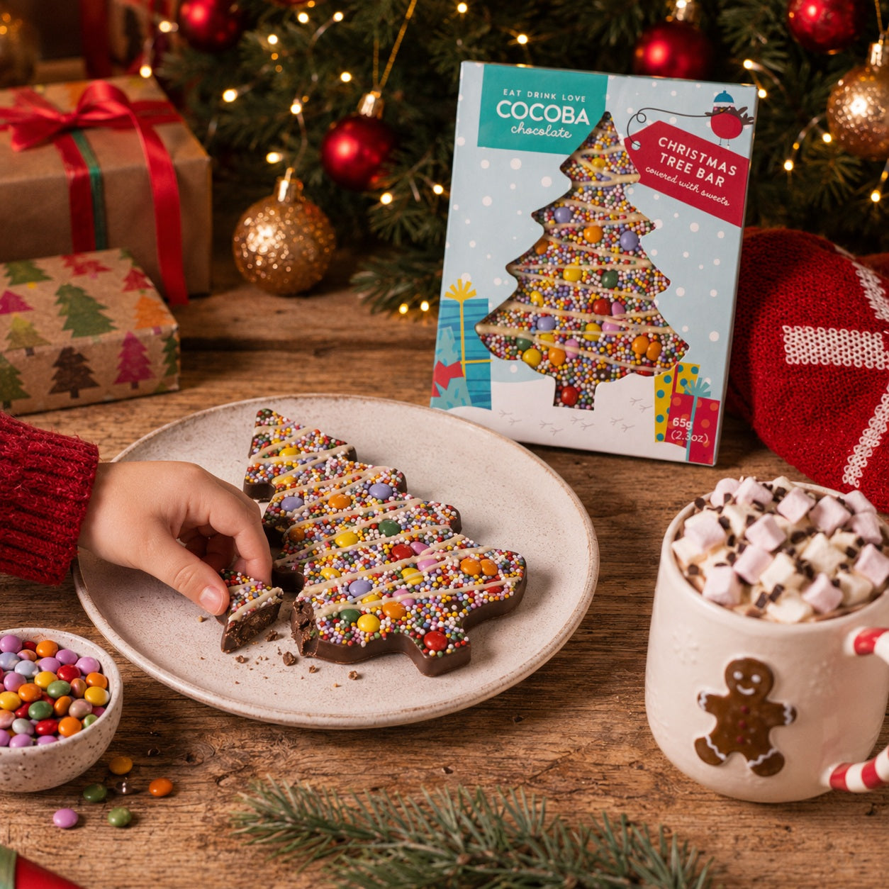 Cocoba Christmas Tree Chocolate Bar