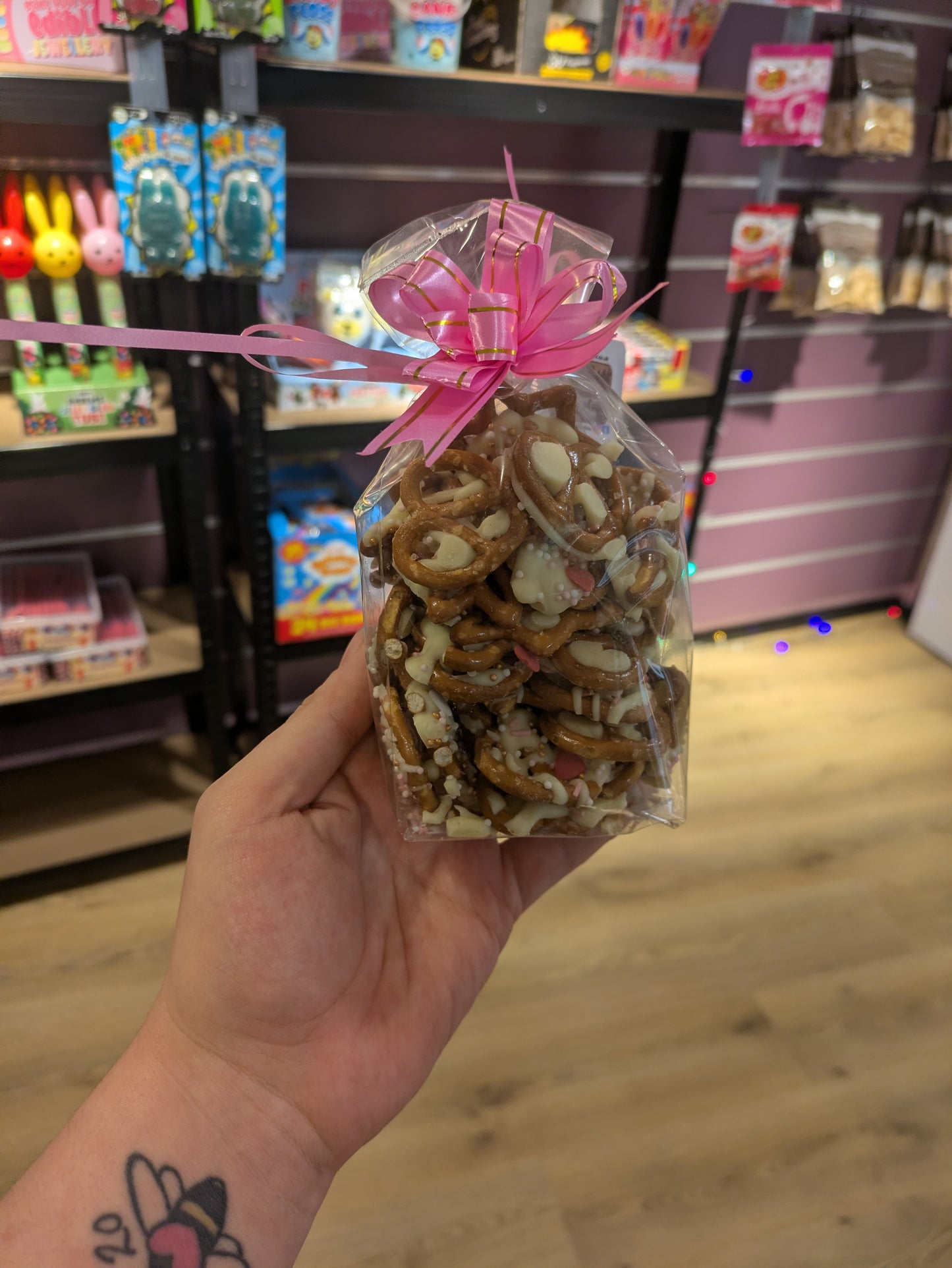 Chocolate Drizzle Salted Pretzels