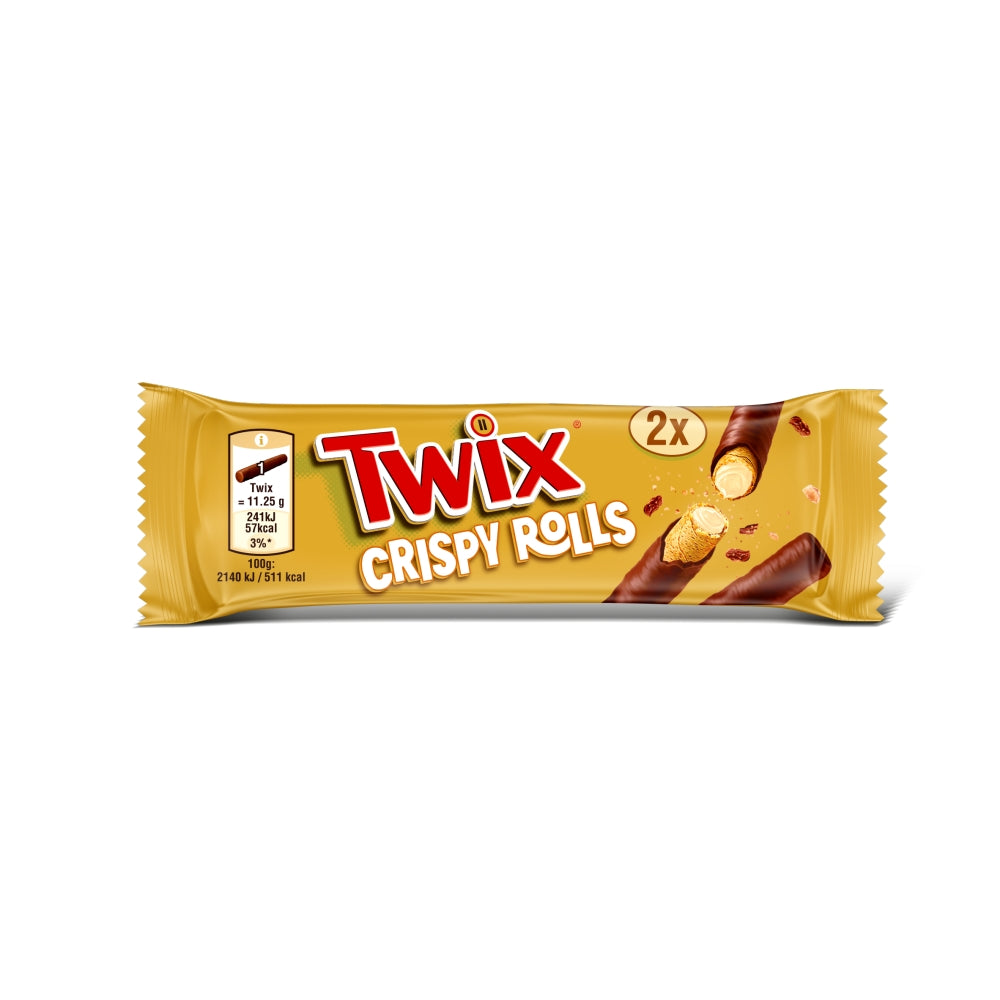 Box of 24 Twix Chocolate & Caramel Crispy Rolls 22.5g