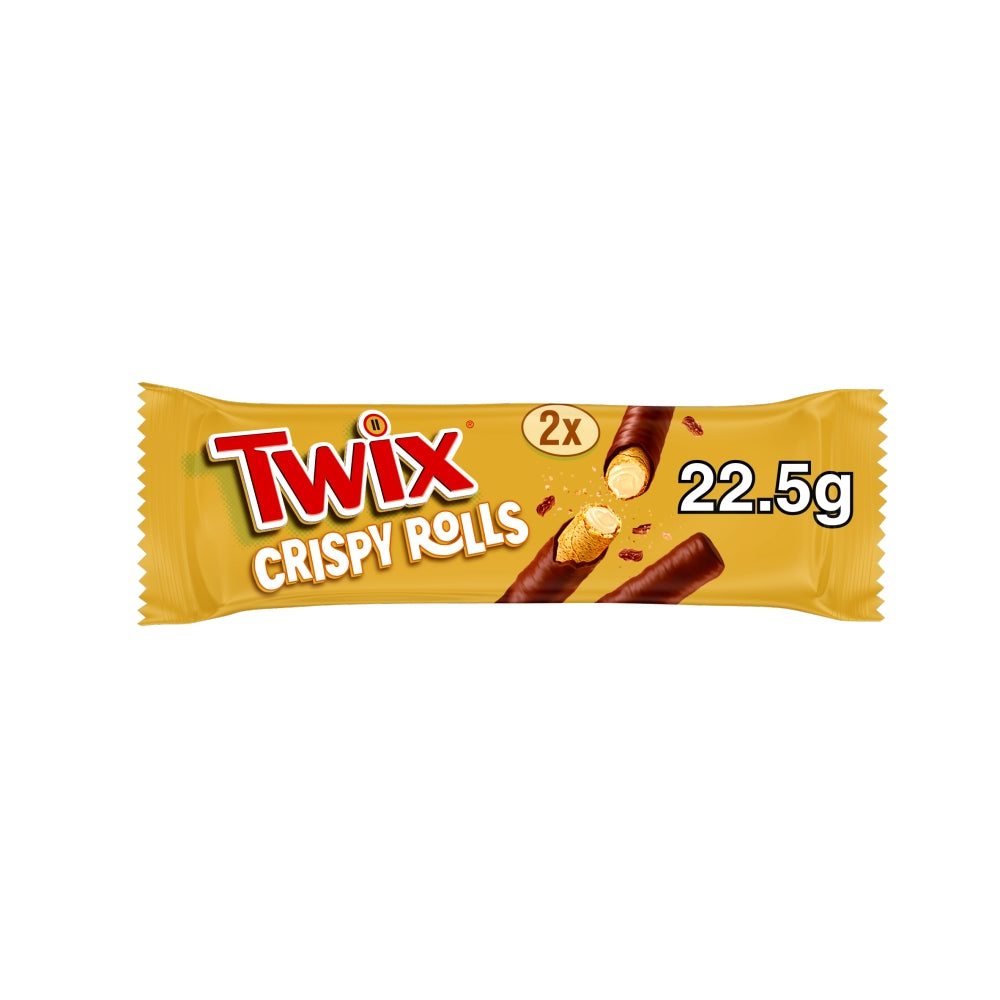 Box of 24 Twix Chocolate & Caramel Crispy Rolls 22.5g