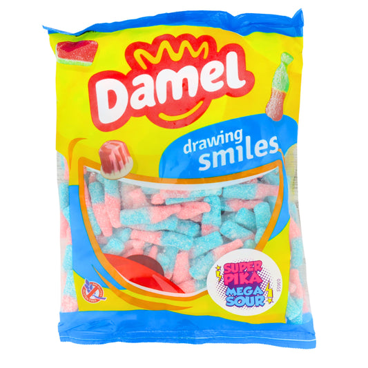 Damel Mega Sour Bubblegum Bottles Bag 1kg