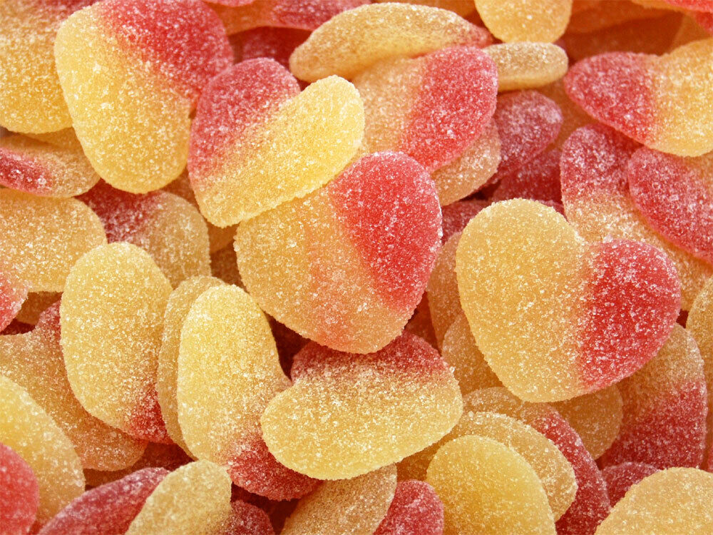 Fizzy Peach Hearts